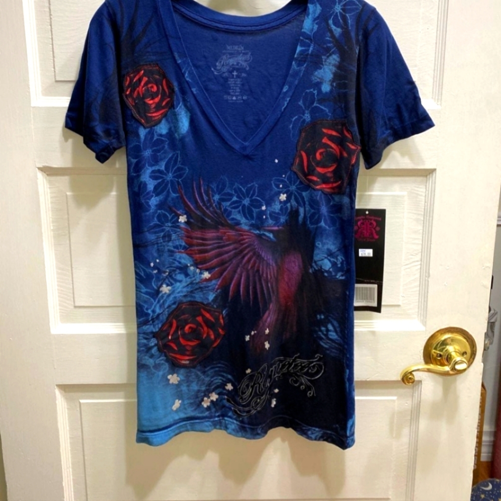 Remetee BNWT Raven and Roses Sakura T-shirt. M Oversized